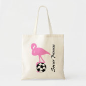Voetbal Prinses Roze Flamingo Meisjes Custom Tote Bag (Voorkant)