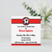 Voetbal Red Birthday Kaart (Staand voorkant)