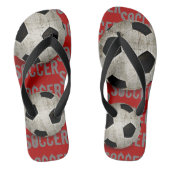 Voetbal Red en Black Fun Teenslippers (Voetbed)