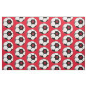 voetbal Red Monogram Patroon Stof (Fat Quarter)
