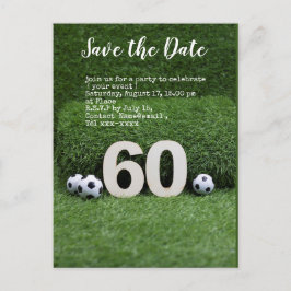 Voetbal redt de datum 60th Birthday Party Briefkaart