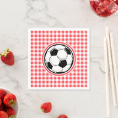 Voetbal; rode en witte gingham servetten (Insitu)