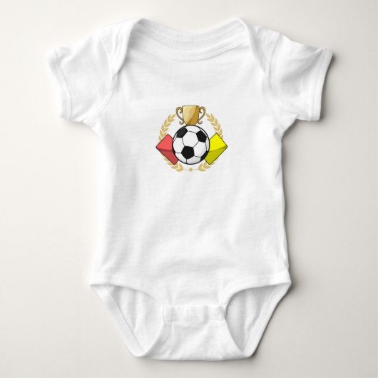 Voetbal rode & gele kaart Trofee Romper (Voorkant)
