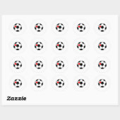 Voetbal (Rode hars) Ronde Sticker (Vel)