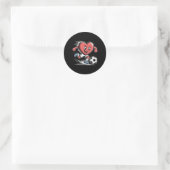 Voetbal Rode Hart Speler Valentijnsdag  Ronde Sticker (Tas)