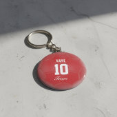 Voetbal Rode Team - Gepersonaliseerde naam Sleutelhanger