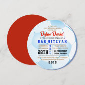 VOETBAL RONDE Bar Bat Mitzvah Uitnodiging (Voorkant / Achterkant)