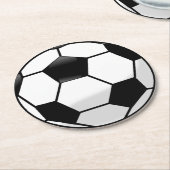 Voetbal Ronde Kartonnen Onderzetter (Gebogen)