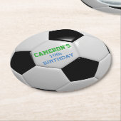 Voetbal Ronde Kartonnen Onderzetter (Gebogen)