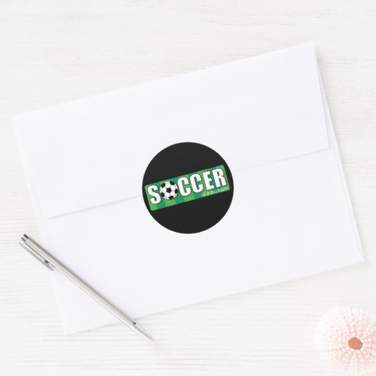 Voetbal Ronde Sticker (Envelop)