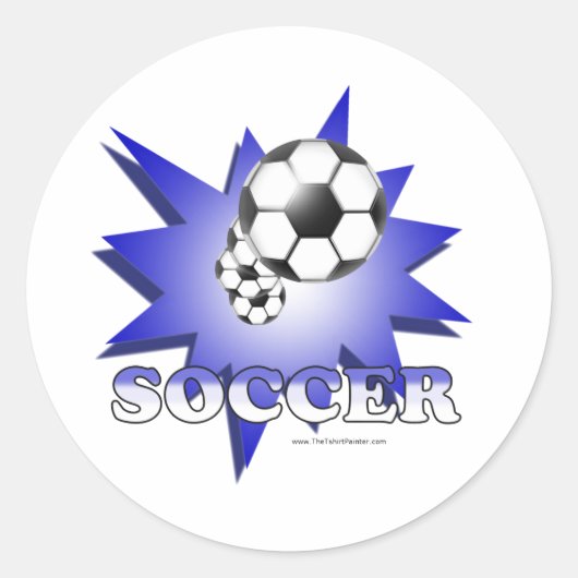 Voetbal! Ronde Sticker (Voorkant)