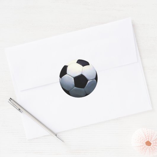 Voetbal Ronde Sticker (Envelop)
