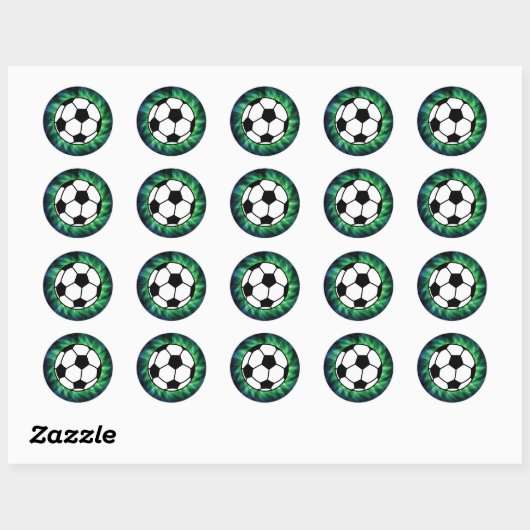 Voetbal Ronde Sticker (Vel)