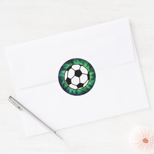 Voetbal Ronde Sticker (Envelop)