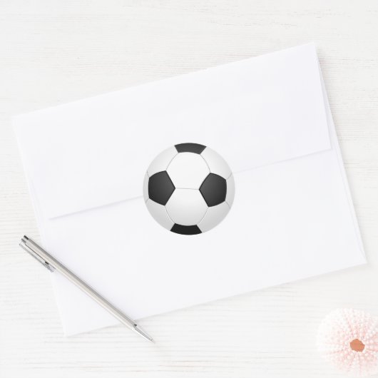 Voetbal Ronde Sticker (Envelop)