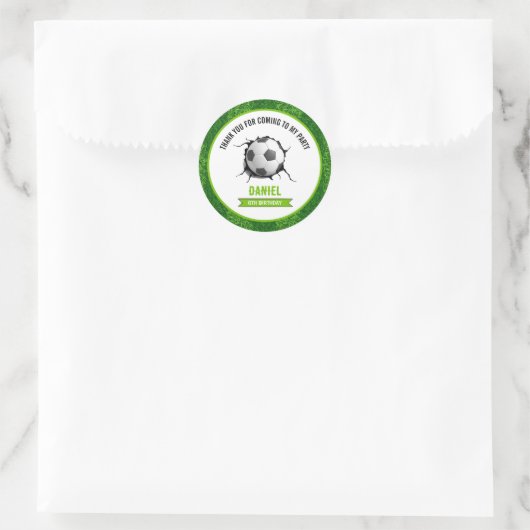 Voetbal Ronde Sticker (Tas)