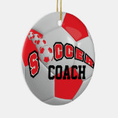 Voetbal | Rood | DIY-tekst Keramisch Ornament (Rechts)