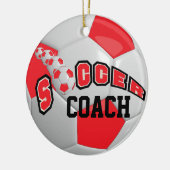 Voetbal | Rood | DIY-tekst Keramisch Ornament (Links)