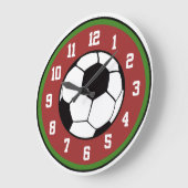 Voetbal rood en groen grote klok (Hoek)