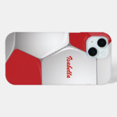  Voetbal rood en wit Case-Mate iPhone Case (Achterkant (horizontaal))