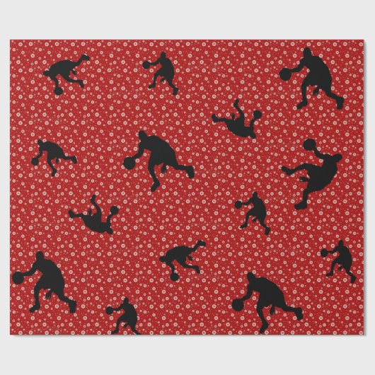 voetbal rood heet mooi inpakpapier (Vlak)