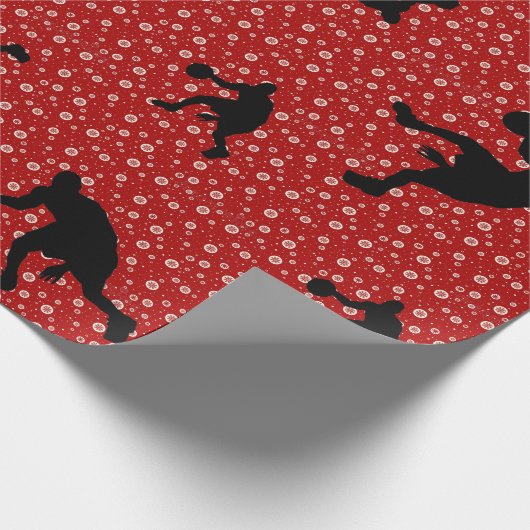 voetbal rood heet mooi inpakpapier (Hoek)