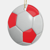 Voetbal | Rood Keramisch Ornament (Links)
