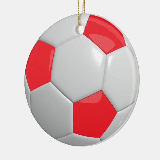 Voetbal | Rood Keramisch Ornament (Links)
