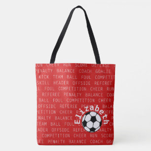 Voetbal Rood over alle printtas Tote Bag
