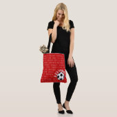 Voetbal Rood over alle printtas Tote Bag (Op model)