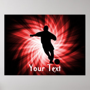Voetbal; rood poster