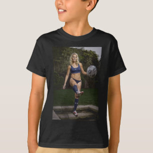 Voetbal Rood Wit Blauw Amerikaanse Vlag 4 Juli T-shirt