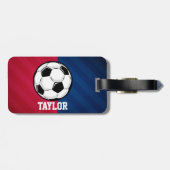 Voetbal; Rood, Wit en Blauw Bagagelabel (Achterkant horizontaal)