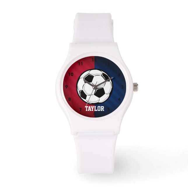 Voetbal; Rood, Wit en Blauw Horloge (Voorkant)