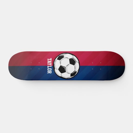 Voetbal; Rood, Wit en Blauw Persoonlijk Skateboard (Horizontaal)