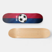 Voetbal; Rood, Wit en Blauw Persoonlijk Skateboard (Horizontaal)