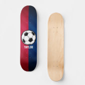 Voetbal; Rood, Wit en Blauw Persoonlijk Skateboard (Voorkant)