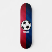 Voetbal; Rood, Wit en Blauw Persoonlijk Skateboard (Voorkant)