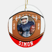 Voetbal Rood Witte Teamkleuren Keramisch Ornament (Links)