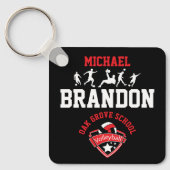 Voetbal - Rood, zwart en wit Sleutelhanger (Voorkant)