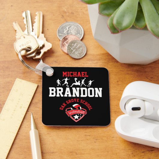 Voetbal - Rood, zwart en wit Sleutelhanger (Bureau)