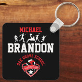 Voetbal - Rood, zwart en wit Sleutelhanger (Achterkant)