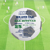 Voetbal Round Bar Mitzvah - fotouitnodiging Kaart