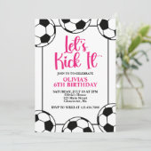 Voetbal Roze Birthday Kaart (Staand voorkant)