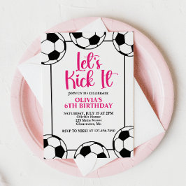 Voetbal Roze Birthday Kaart