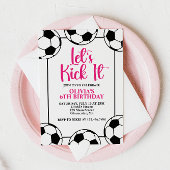 Voetbal Roze Birthday Kaart