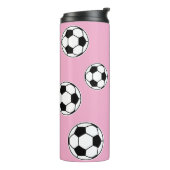 Voetbal Roze Gepersonaliseerde Kinder Terug naar S Thermosbeker (Gedraaid links)