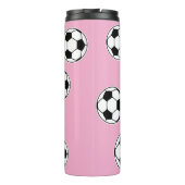 Voetbal Roze Gepersonaliseerde Kinder Terug naar S Thermosbeker (Achterkant)