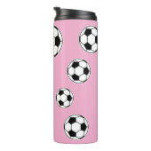 Voetbal Roze Gepersonaliseerde Kinder Terug naar S Thermosbeker (Geroteerd rechts)