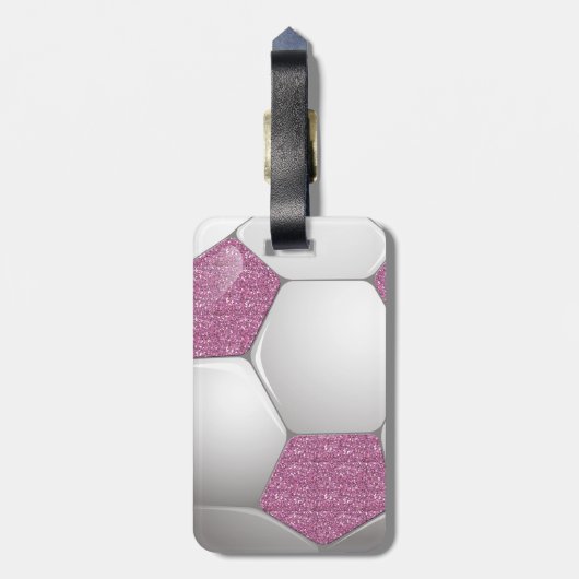 Voetbal Roze gisteffect Bagagelabel (Achterkant verticaal)